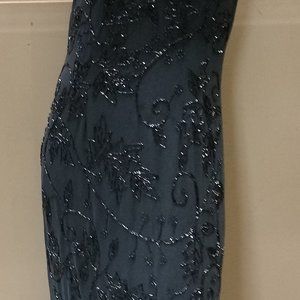 Gorgeous Vintage Newport News Gray Stap Breaded Maxi Dress